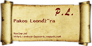 Pakos Leonóra névjegykártya